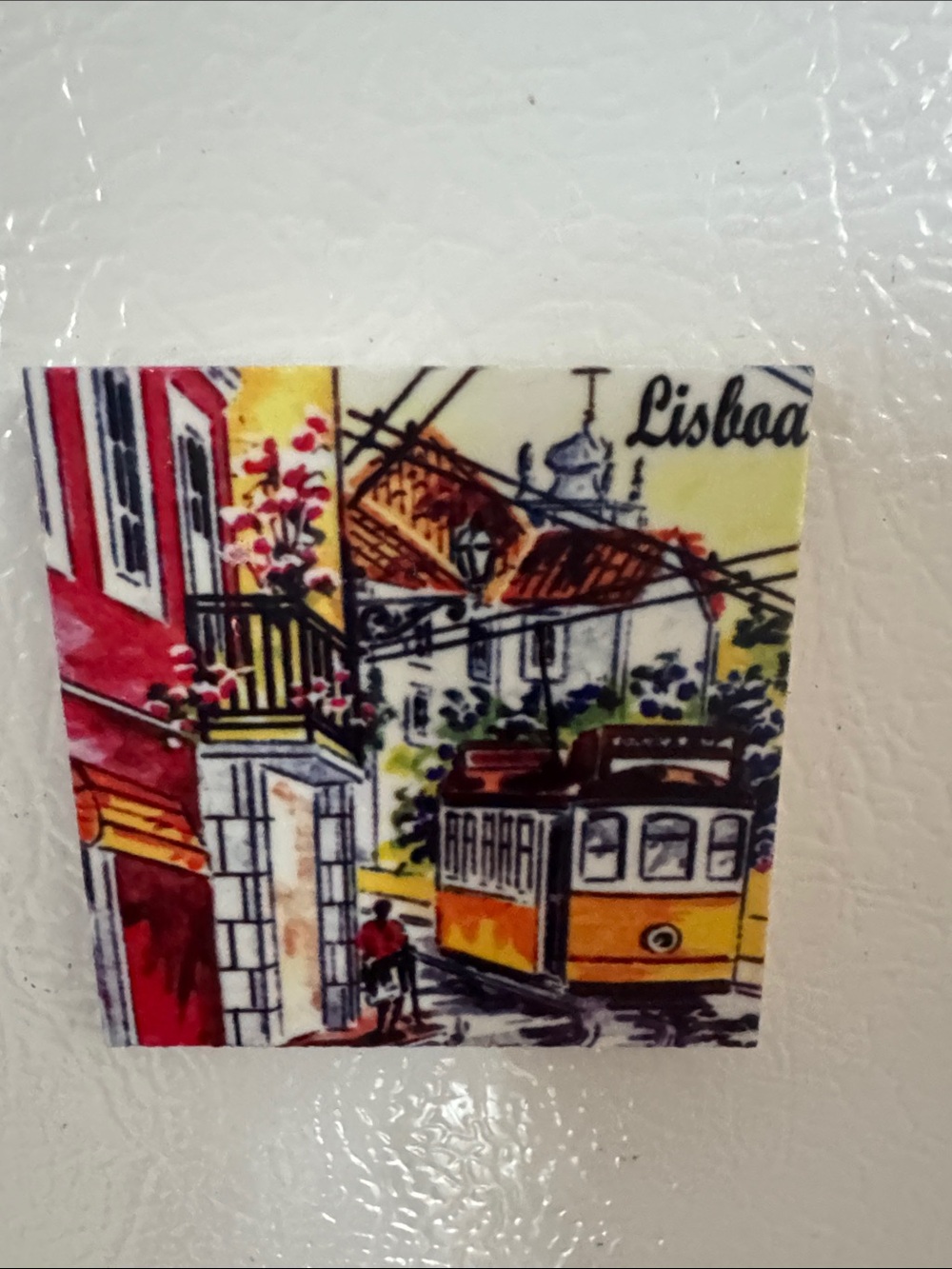 Set of 2 Lisboa Traditional Yellow Tram & Multicolor City Tile Magnets